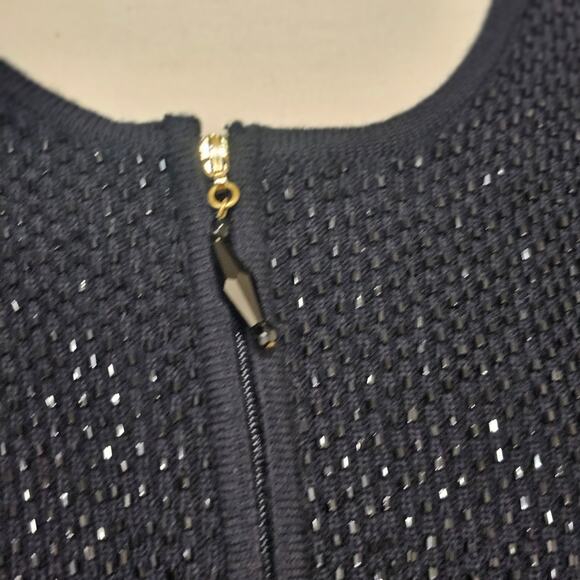 Classiques Entier Merino Wool Beaded Zip up Black Sweater Size M - Picture 3 of 9